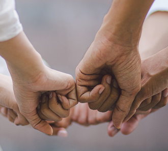 Charity and other humanitarian words forming a heart shape