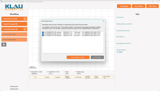 Multiple flights. One streamlined KlauPPK workflow.