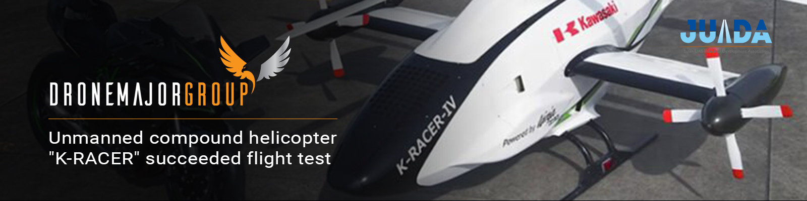 Kawasaki Heavy Industries succeeded in flight test of unmanned compound helicopter "K-RACER"