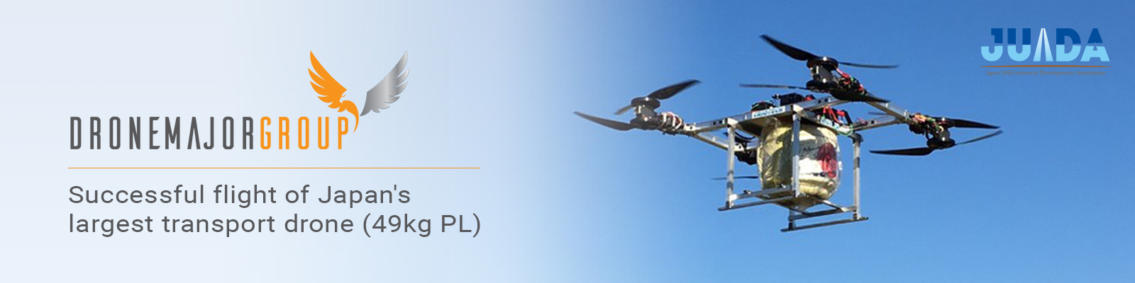 Successful flight of Japan's largest transport drone (49kg PL)