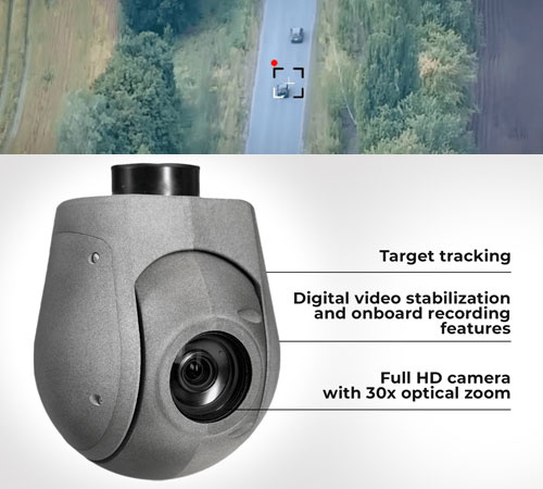 USG-231, possesses target tracking, digital stabilisation and Full HD camera with 30x optical zoom